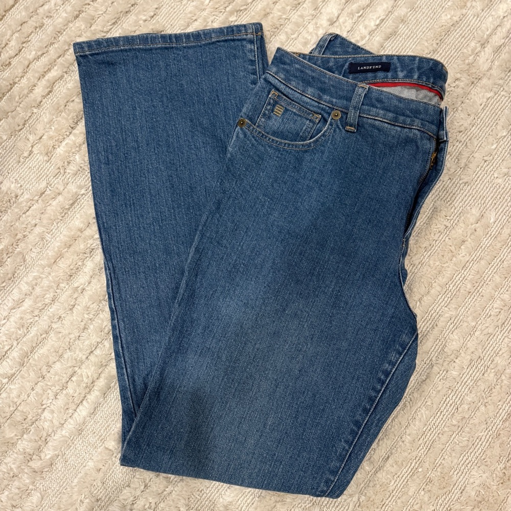 Women’sjeans denim boot cut medium wash size 12 , lands end
